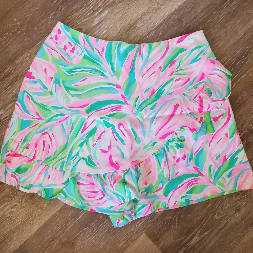 Lilly Pulitzer Faye Skort Multi Croc My World Blue size women's 4